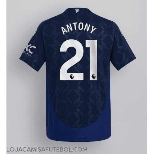 Camisa de Futebol Manchester United Antony #21 Equipamento Secundário 2024-25 Manga Curta